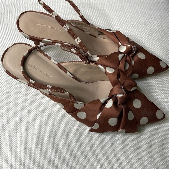 Something Navy Whitney Bow Polka Dot Slingbacks Size 5 Nordstrom Exclusive - Picture 3 of 9